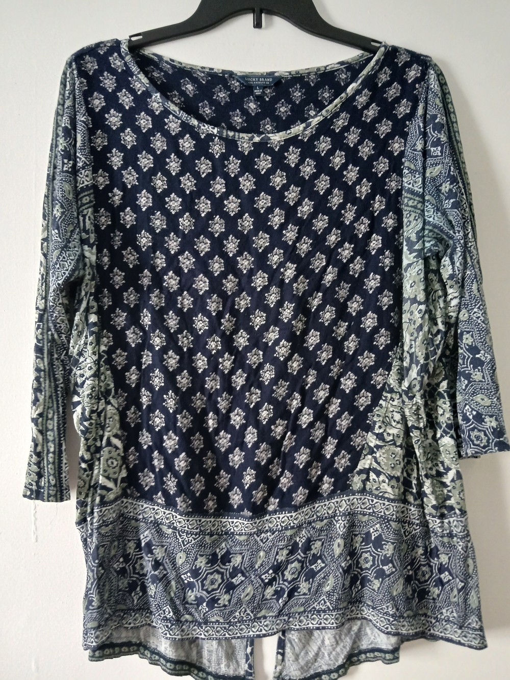 Lucky Brand Navy Blue Printed Women's Tunic Top